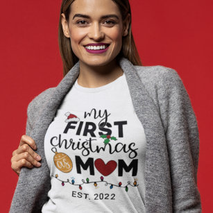 Eerste Kerstmis als moeder... familie die schattig T-shirt