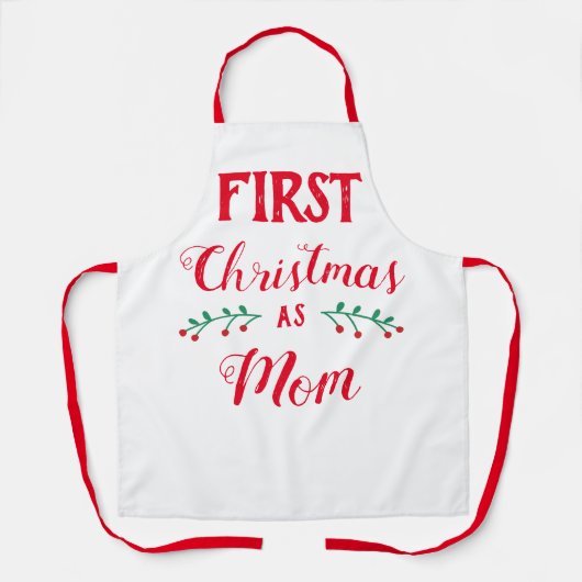 Eerste Kerstmis als moeder Schort (Voorkant)