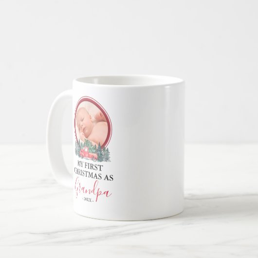 Eerste Kerstmis als Mok met fotokoffie als opa (Voorkant links)