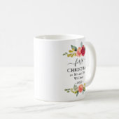 Eerste Kerstmis als Mok van de heer Floral Coffee  (Voorkant rechts)