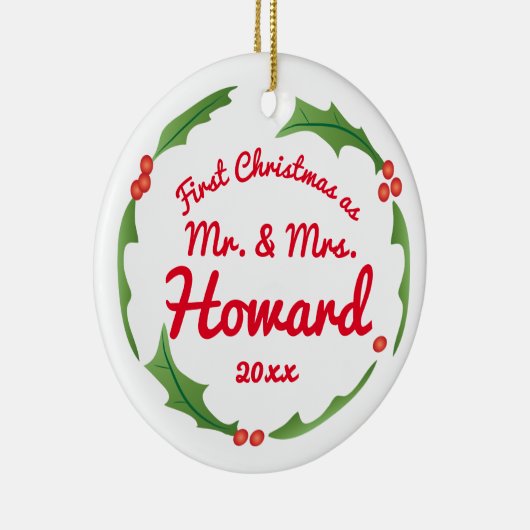 Eerste Kerstmis als Mr. en mevrouw tree ornament (Rechts)