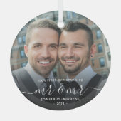 Eerste Kerstmis als Mr en Mr Keepsake Glas Ornament (Voorkant)