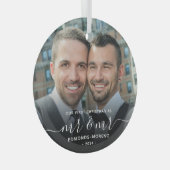 Eerste Kerstmis als Mr en Mr Keepsake Glas Ornament (Voorkant Rechts)