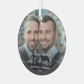 Eerste Kerstmis als Mr en Mr Keepsake Glas Ornament (Voorkant links)