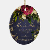Eerste Kerstmis als Mr. en Mrs. elegant newlyweds Keramisch Ornament (Rechts)