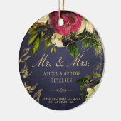 Eerste Kerstmis als Mr. en Mrs. elegant newlyweds Keramisch Ornament (Links)