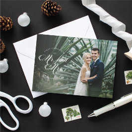 Eerste Kerstmis als Mr en Mrs Holiday Fotokaart Feestdagenkaart