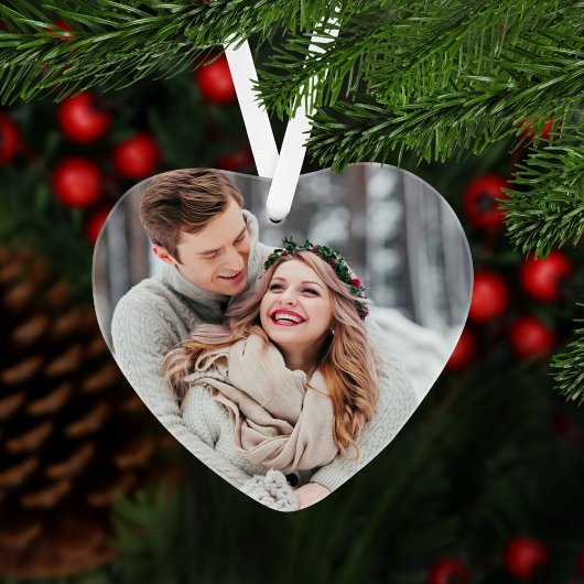 Eerste Kerstmis als Mr en Mrs Modern Wedding Foto Ornament