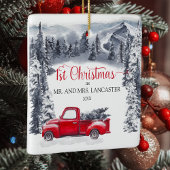 Eerste Kerstmis als Mr en Mrs  Truck Keramisch Ornament