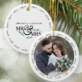 Eerste Kerstmis als Mr en Mrs Wedding Foto Keramisch Ornament