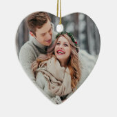Eerste Kerstmis als Mr en Mrs Wedding Foto Keramisch Ornament (Rechts)