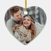 Eerste Kerstmis als Mr en Mrs Wedding Foto Keramisch Ornament (Voorkant)