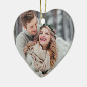 Eerste Kerstmis als Mr en Mrs Wedding Foto Keramisch Ornament (Links)