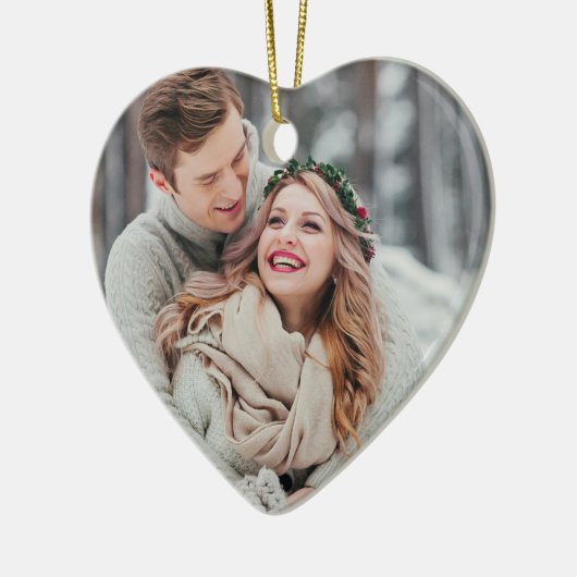 Eerste Kerstmis als Mr en Mrs Wedding Foto Keramisch Ornament (Links)