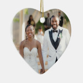 Eerste Kerstmis als Mr en Mrs Wedding Foto Keramisch Ornament (Rechts)