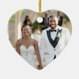 Eerste Kerstmis als Mr en Mrs Wedding Foto Keramisch Ornament