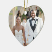 Eerste Kerstmis als Mr en Mrs Wedding Foto Keramisch Ornament (Links)