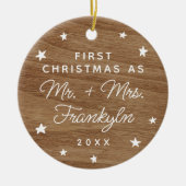 Eerste Kerstmis als Mr. + Mr. Foto-keramisch siera Keramisch Ornament (Voorkant)
