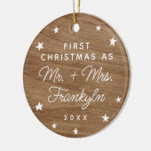 Eerste Kerstmis als Mr. + Mr. Foto-keramisch siera Keramisch Ornament (Links)