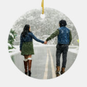 Eerste Kerstmis als Mr. + Mr. Foto-keramisch siera Keramisch Ornament (Achterkant)