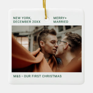Eerste Kerstmis als Mr. & Mr. Photo Keepomwille Keramisch Ornament