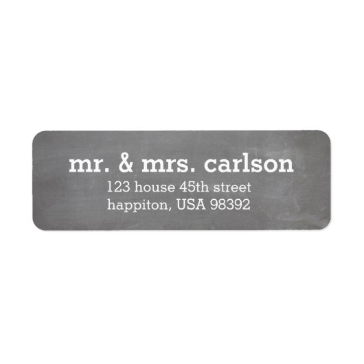Eerste Kerstmis als Mr & Mrs Chalkboard | Etiket (Voorkant)
