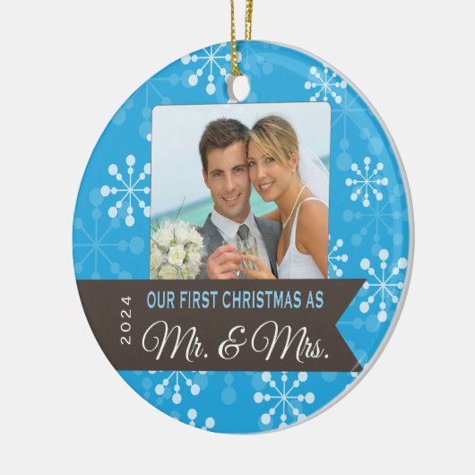 Eerste Kerstmis als Mr & Mrs Christmas Ornament (Links)