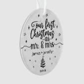 Eerste Kerstmis als Mr & Mrs Custom Photo & Name Ornament (voorkant)