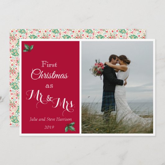 Eerste Kerstmis als Mr. & Mrs Foto (Voorkant / Achterkant)