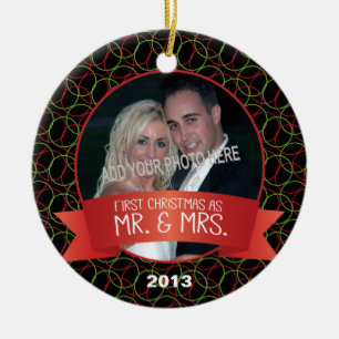 Eerste Kerstmis als Mr. & Mrs Foto Keramisch Ornament