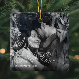 Eerste Kerstmis als Mr & Mrs Foto Keramisch Ornament