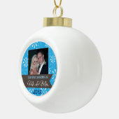Eerste Kerstmis als Mr & Mrs  Foto Keramische Bal Ornament (Rechts)