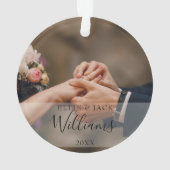 Eerste Kerstmis als Mr & Mrs Foto's Ornament (achterkant)