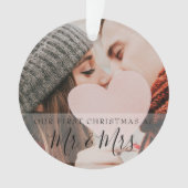 Eerste Kerstmis als Mr & Mrs Foto's Ornament (voorkant)