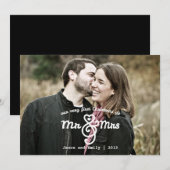 Eerste Kerstmis als Mr & Mrs Holiday Fotokaart Feestdagenkaart (Voorkant / Achterkant)