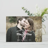Eerste Kerstmis als Mr & Mrs Holiday Fotokaart Feestdagenkaart (Staand voorkant)