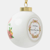 Eerste Kerstmis als Mr & Mrs Johanson Custom Name Keramische Bal Ornament (Links)