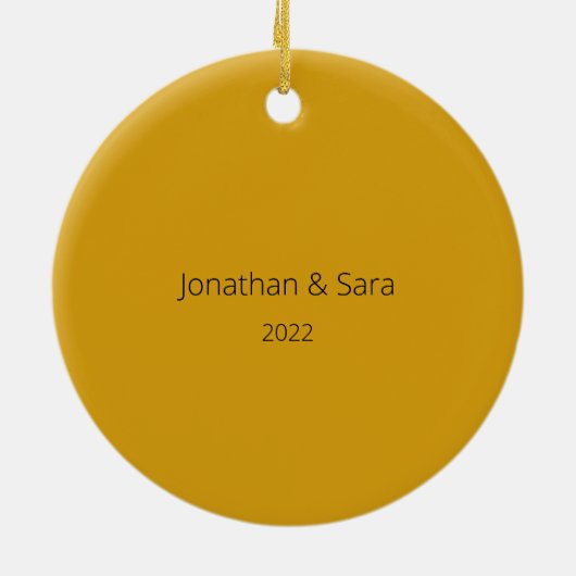 Eerste Kerstmis als Mr. & Mrs Photo Ceramic Gold Keramisch Ornament (Achterkant)