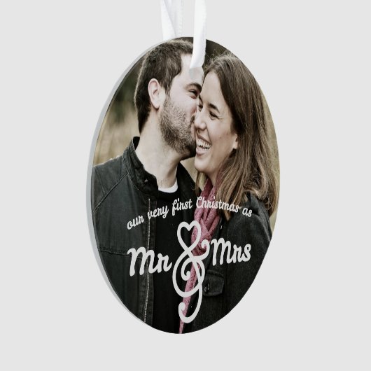 Eerste Kerstmis als Mr. & Mrs Photo Ornament (voorkant)