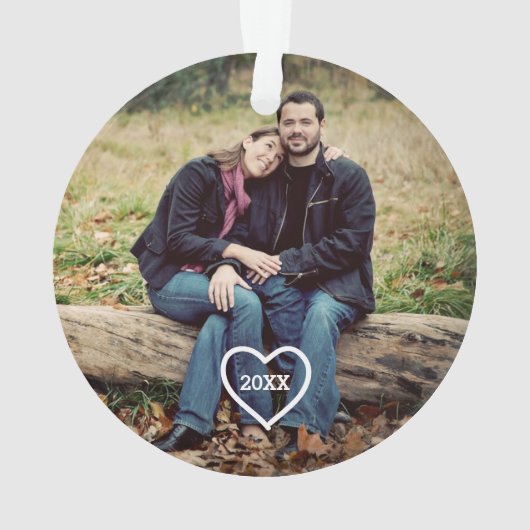 Eerste Kerstmis als Mr. & Mrs Photo Ornament (achterkant)