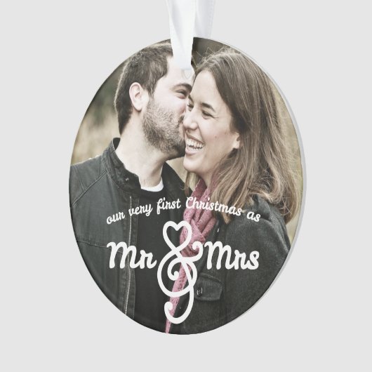 Eerste Kerstmis als Mr. & Mrs Photo Ornament (voorkant)