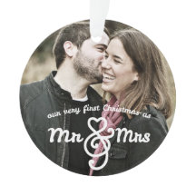 Eerste Kerstmis als Mr. & Mrs Photo Ornament