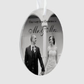 Eerste Kerstmis als Mr. & Mrs Photo Ornament (voorkant)