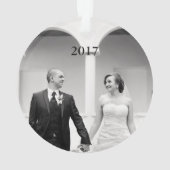 Eerste Kerstmis als Mr. & Mrs Photo Ornament (achterkant)
