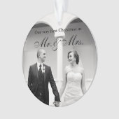 Eerste Kerstmis als Mr. & Mrs Photo Ornament (voorkant)