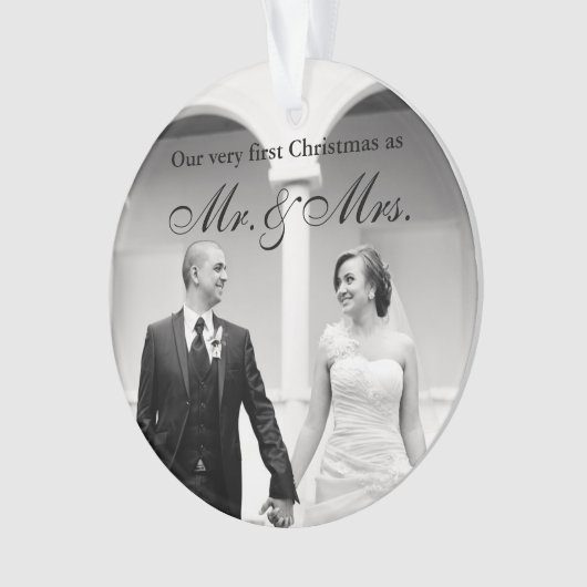 Eerste Kerstmis als Mr. & Mrs Photo Ornament (voorkant)