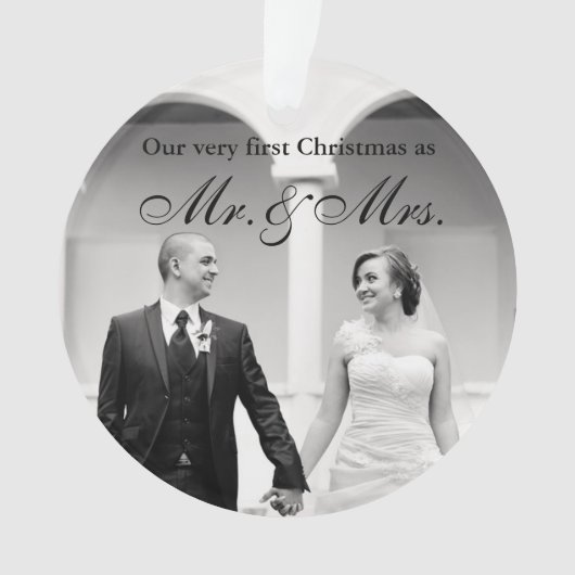 Eerste Kerstmis als Mr. & Mrs Photo Ornament (voorkant)
