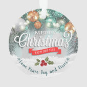 Eerste Kerstmis als Mr. & Mrs Photo Ornament (achterkant)