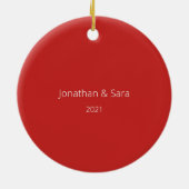 Eerste Kerstmis als Mr. & Mrs Photo Red Keramisch Ornament (Achterkant)