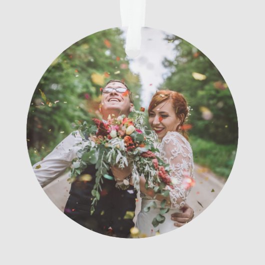 Eerste Kerstmis als Mr. & Mrs. |  Red Truck  Ornament (achterkant)